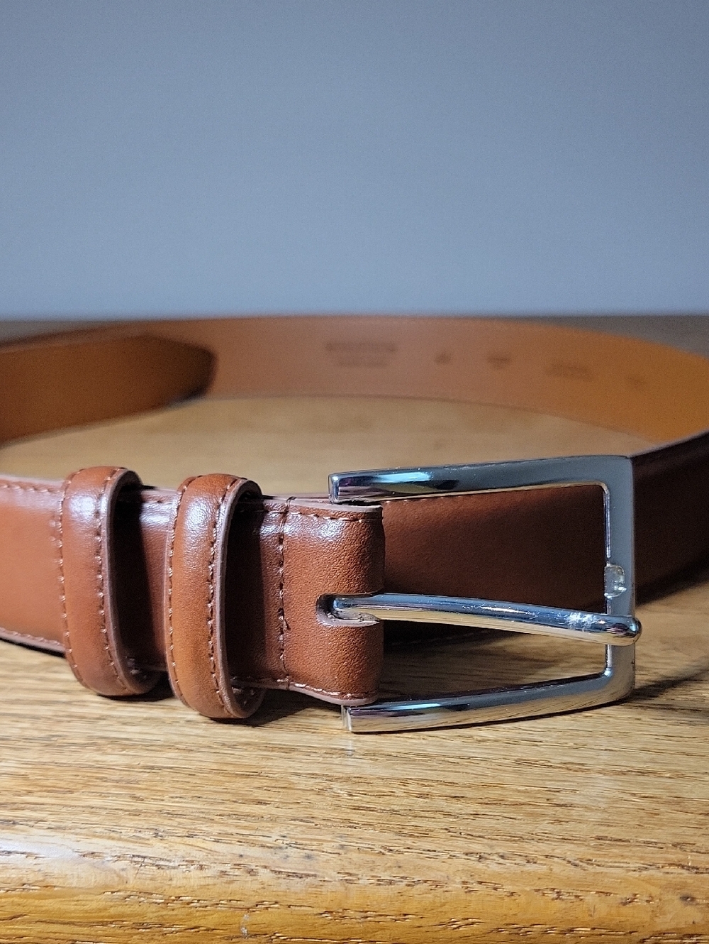 Nordstrom Men's Size 44 Brown Leather Belt with Silver Colored Buckle